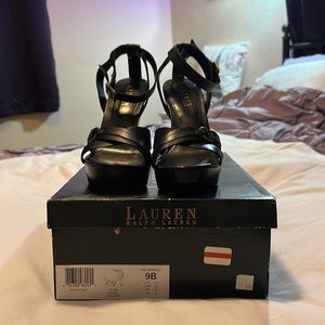 Black size 9 Lauren Ralph Lauren 5 inch heels 1.5 inch platform